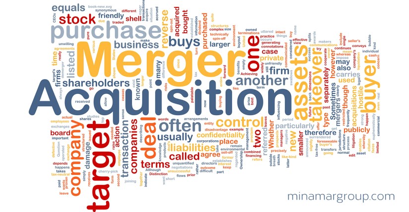Background concept wordcloud illustration of merger acquisition